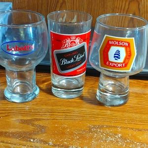 Vintage 3 pint beer glasses from the 1970's